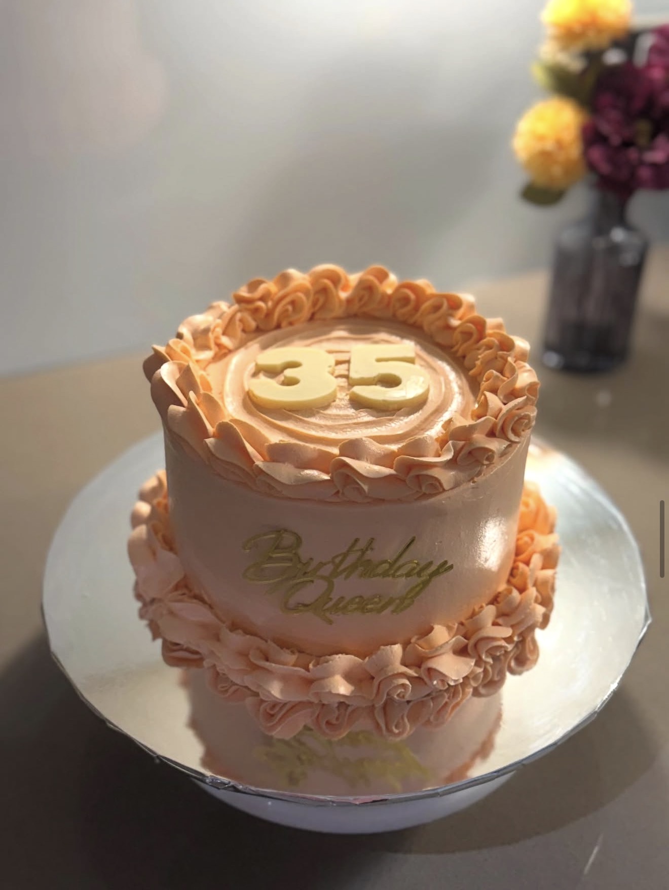 Marble & Gold Leaf Anniversary Cake